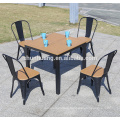 Newest outdoor patio furniture plastic wood dining chair coffee table set